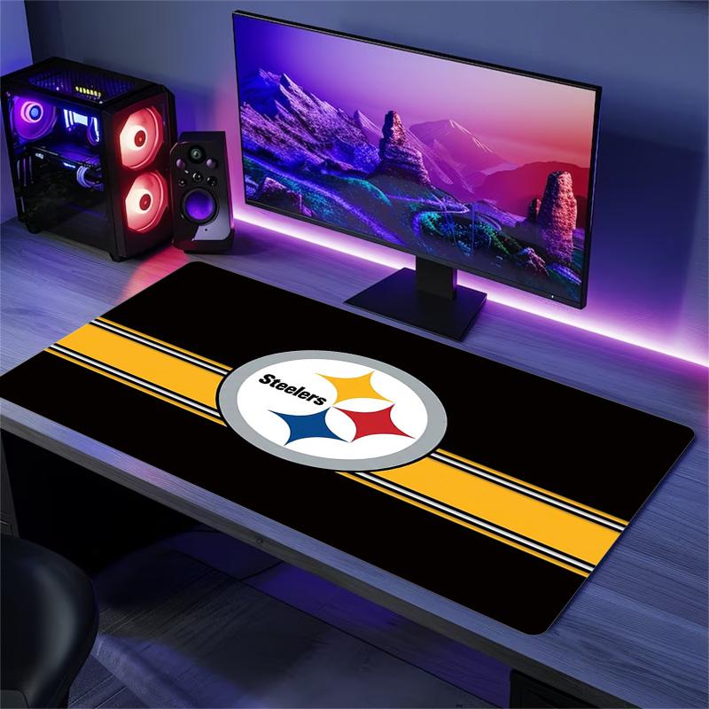 Pittsburgh Steelers Logo Color Mouse Pad Large Gaming Table Cushion Non-slip Laptop Tablet Big Mousepad XXL Mat Mini PC Playmat With Lock edge