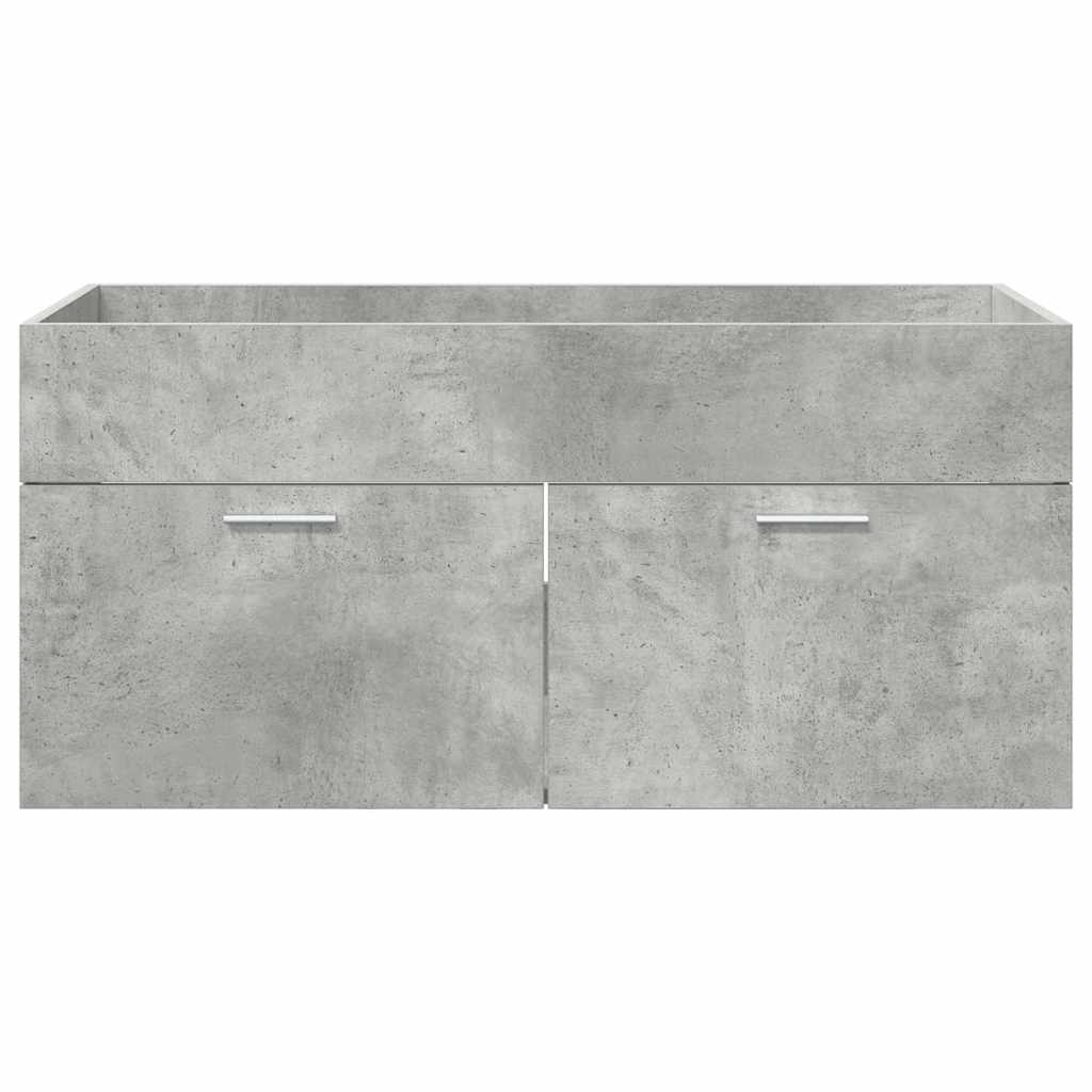 Washbasin Cabinet with Storage Concrete Grey Wood Based Material