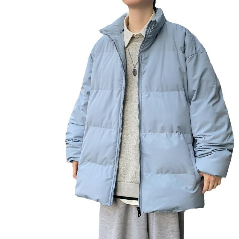 Japanische wattierte Kleidung Herren einfarbig warm Brot Kleidung locker große Größe kurz Stehkragen Baumwollkleidung Jacke Winterkleidung