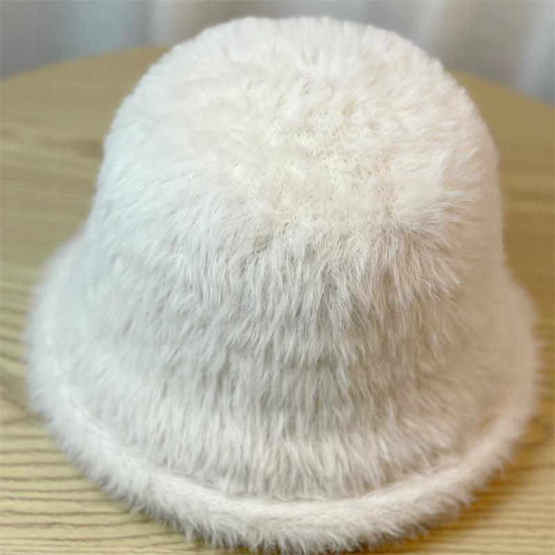 Plush Bucket Hat Women's Autumn and Winter New Casual Bucket Hat Winter Plush Hat