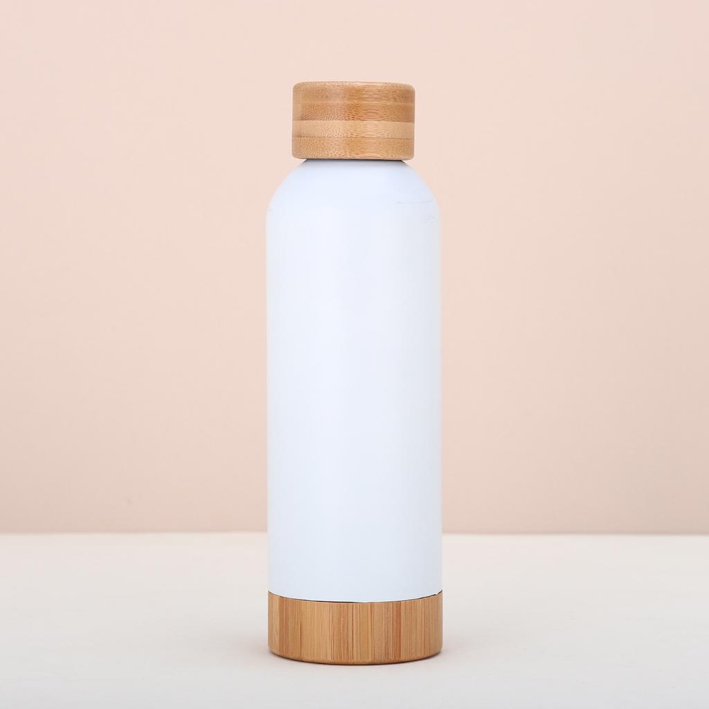 Bambus Holz Boden Bambus Deckel Outdoor Sport Wasserkocher Mit Kunststoff Griff Tragbar Wasserbecher Edelstahl Vakuum Thermoskanne