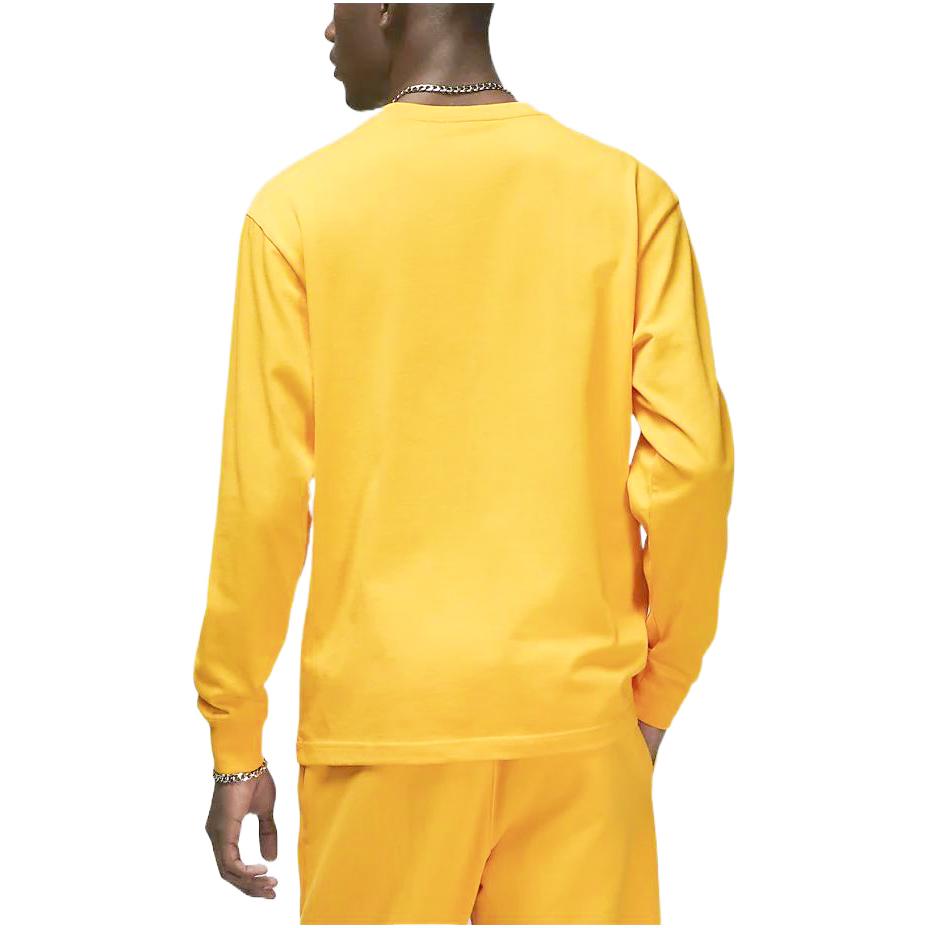 Jordan Seria Wordmark Jednokolorowe Logo Haftowany Okrągły Dekolt Długi Rękaw Męskie Topy Żółty FJ0703-739
