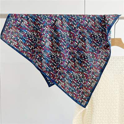 Seide Seide Schal Damen Saison Vielseitig Elegant Französisch 70cm Chinesischer Quadratischer Schal Maulbeerseiden Schal Multifunktionaler Schal