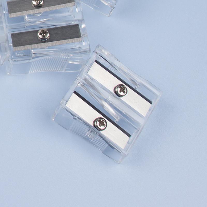 10Pcs Pencil Sharpener 2-Hole Pencil Sharpener Transparent Pencil Sharpener