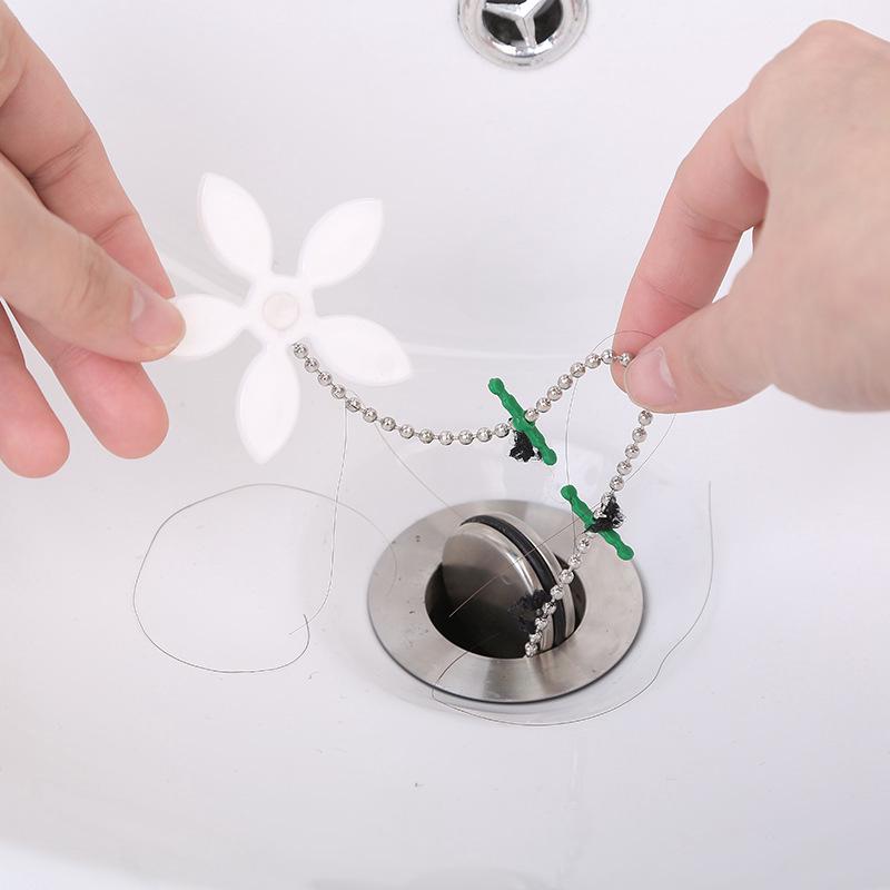 1Pcs Bathroom Pipe Anti-blocking Hair Cleaning Hook Small Flower Shape Sewer Hair Cleaner Dredge