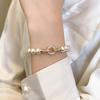 French-Inspired Pearl Bracelet: Micro-Inlaid Round Buckle, Light Luxury, Retro Style, Versatile Handcrafted Jewelry