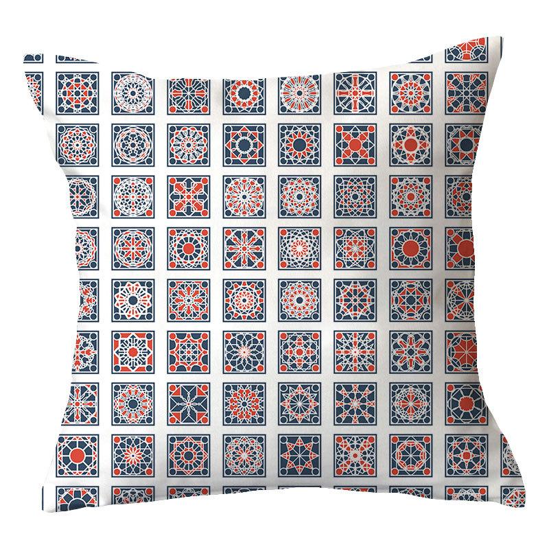 Simple New Blue Geometric Plush Pillowcase Home Fabric Sofa Pillow Cushion Cover Design