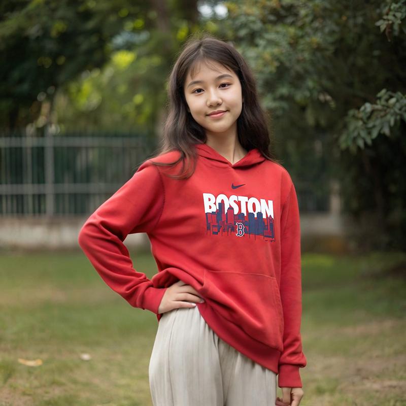 Nike Sweatshirt Letter Print Casual Kids tops Red 3Z3B3SBF8-BOS