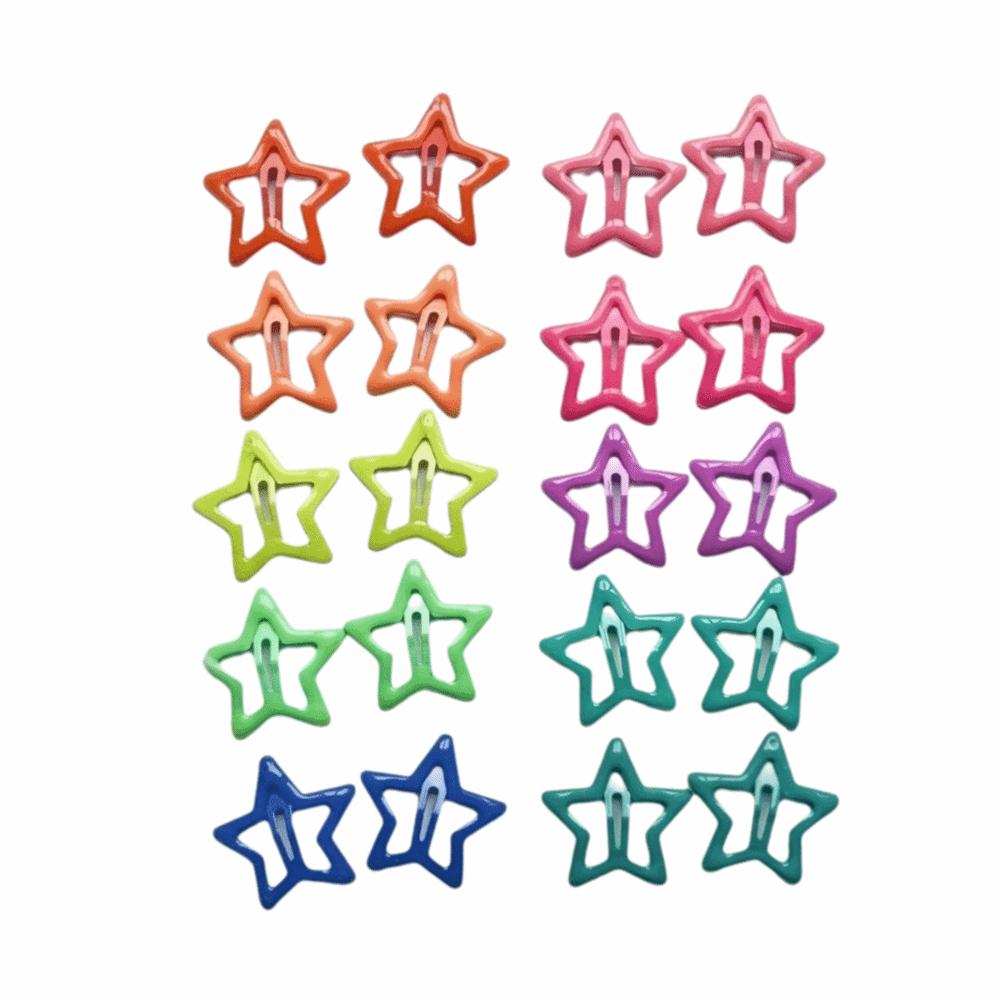 20Pcs Glow in The Dark Luminous Star Hair Clip Trendy Mini Luminous Barrettes Costume Dress Up