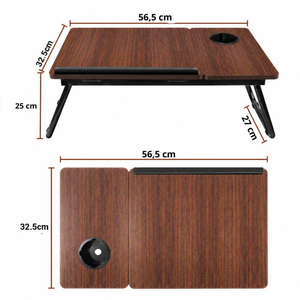 Foldable Adjustable Laptop Table Stand for Bed, Breakfast Desk [Stolik202]