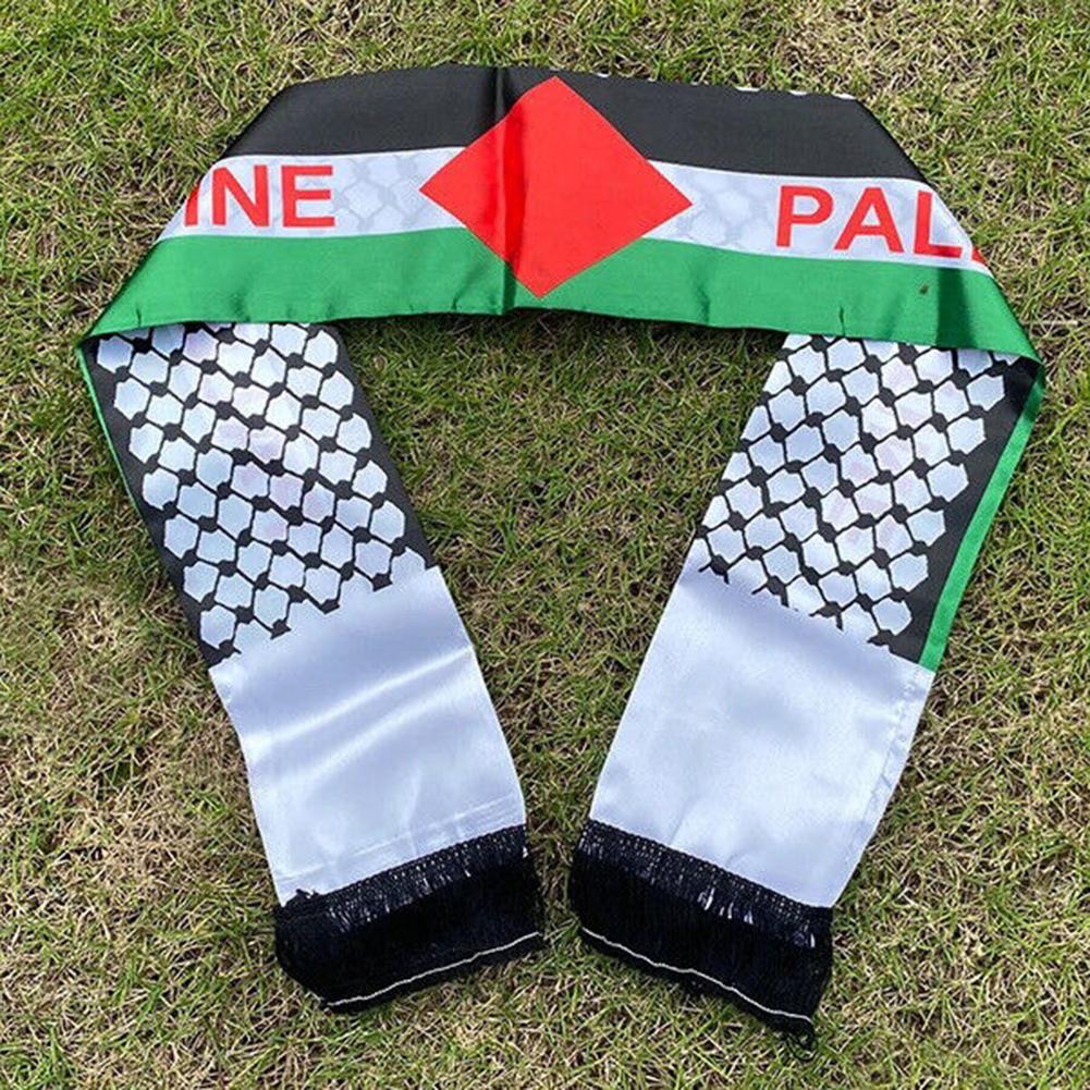 30-1PC Palestine Shawl Flag Scarf Palestine Scarf Printing Satin Palestinian Flag Scarf Palestinian National Day Scarves