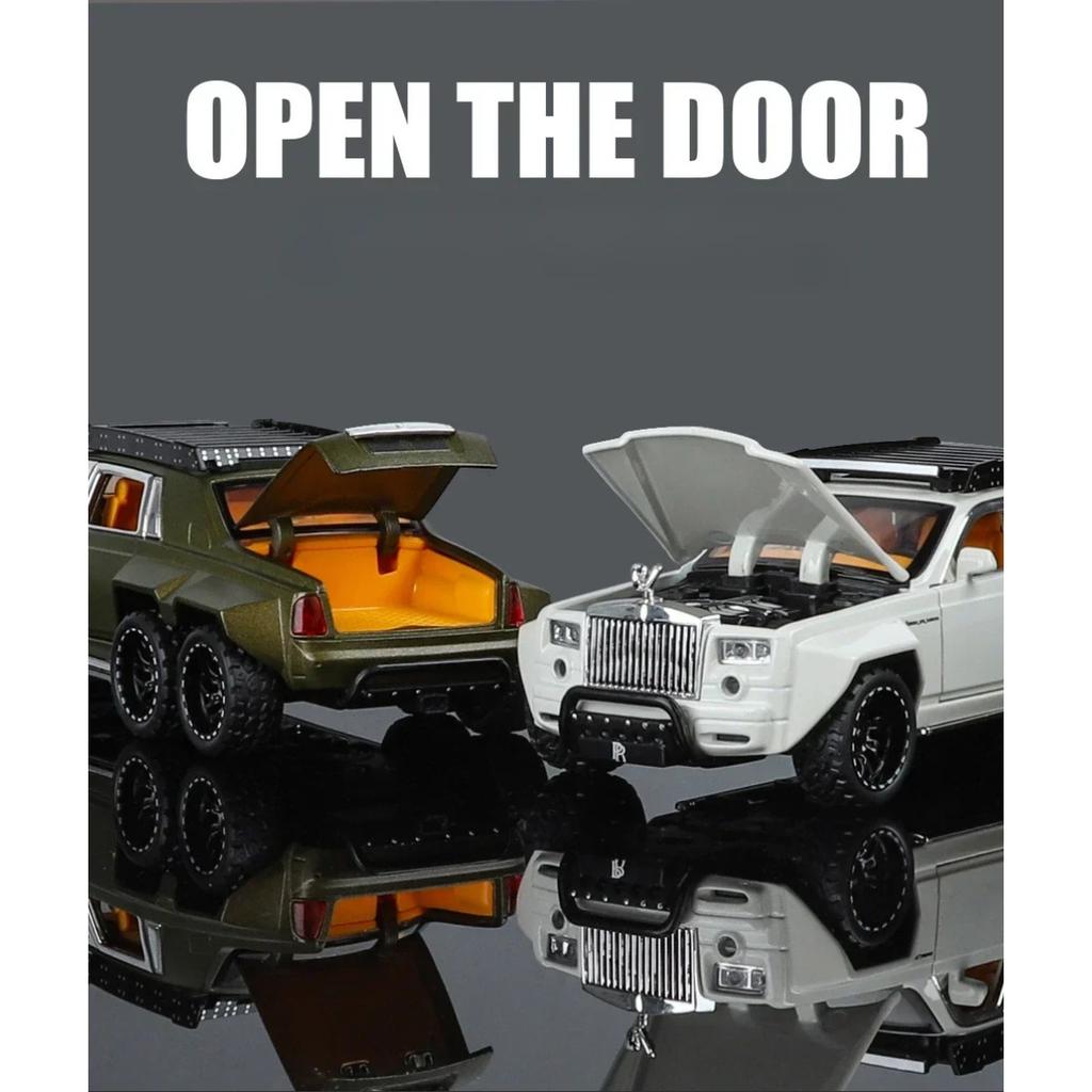 1/32 Rolls-Royce Phantom 6X6 Alloy Car Model Diecasts Metal Toy Off-road Vehicles Model Sound and Light Kids Gifts