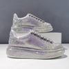 Autumn New Gradient Color Water Diamond White Shoes Fashion Luxury Thick Soled Sports Shoes Designer Casual Flat Shoes
