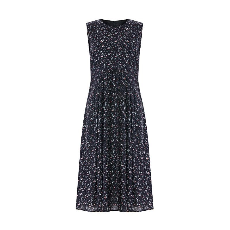 Sally Cotton Flower Sleeveless Long Dress_I6B-Cop011