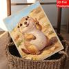 Beautiful Framed Pearl Painting Kit Cute Groundhog Victory Sign DIY 3D Bead Art Canvas Creative Wall Decor Relaxing Hobby Gift for Adults