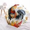 1pc Autumnal Rooster with Berries and Leaves Umbrella with Plastic Handle,Suitable for All Seasons Home Travel Outdoor UmbrellaDD1519