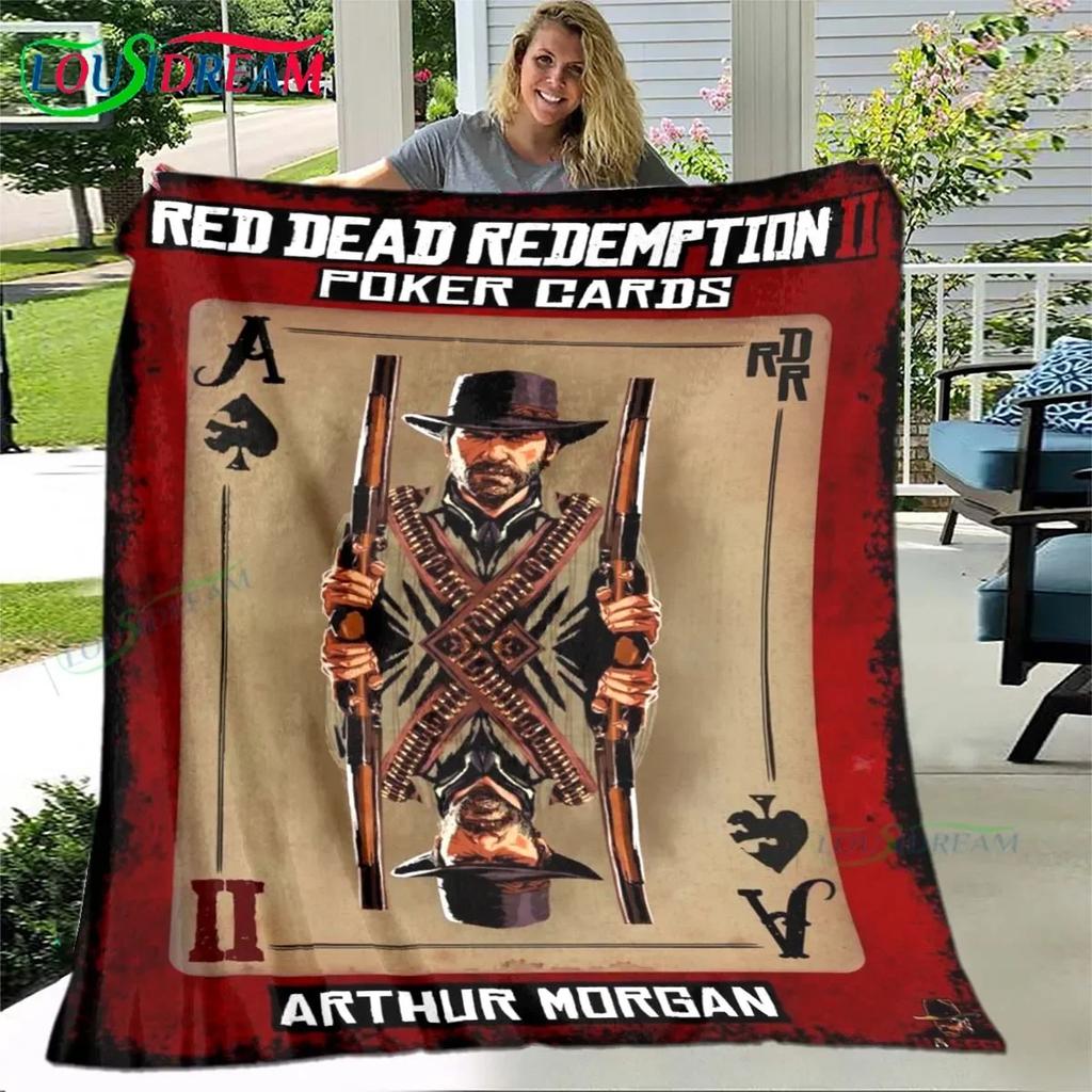Popular Game Role A-Arthur Morgan Four Seasons Blanket Sofa Cover Travel Bed Plush Blanket Travel Office Break Blanket Gift
