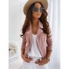 Leather & Suede - Hot Selling Women's Fashion Casual Faux Suede Moto Jacket with Zipper & Buttons, In Stock