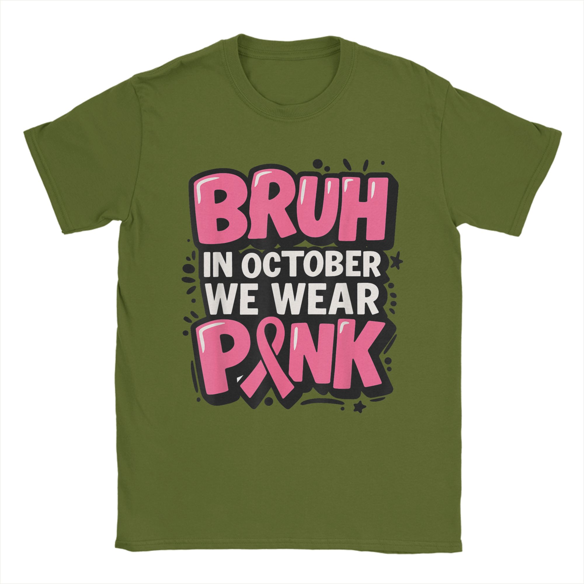 

Breast Cancer Bruh in October We Wear Pink Toddler Cotton T-Shirt For Man Beach O Neck Harajuku Tees Oversize Cheap Clothing 4XL