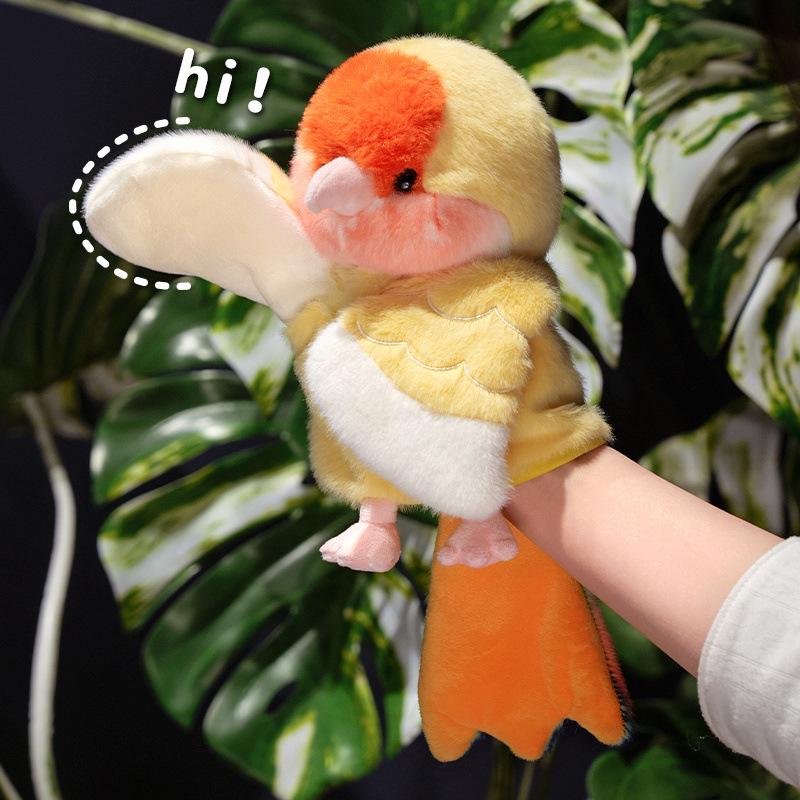 Parrot & Owl Plush Ventriloquist Hand Puppet Set - Peacock, Toucan, and More