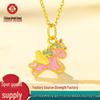 Collier Pendentif Licorne en Or Pur 999 Shuibei - Bijou Femme Exquis et Polyvalent