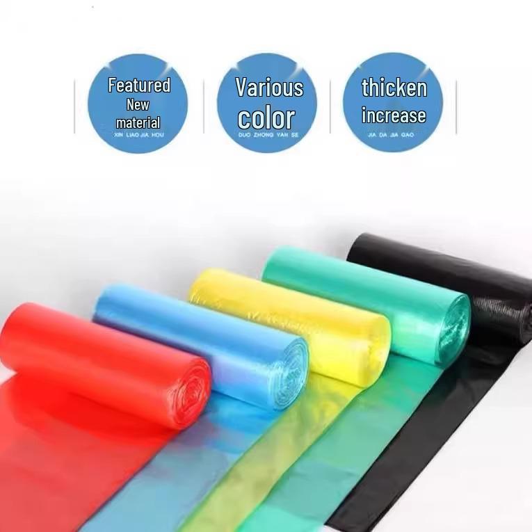 Eco-Friendly Thickened Flat Mouth Trash Bags - Point-Break, Colored, Disposable for Household Use