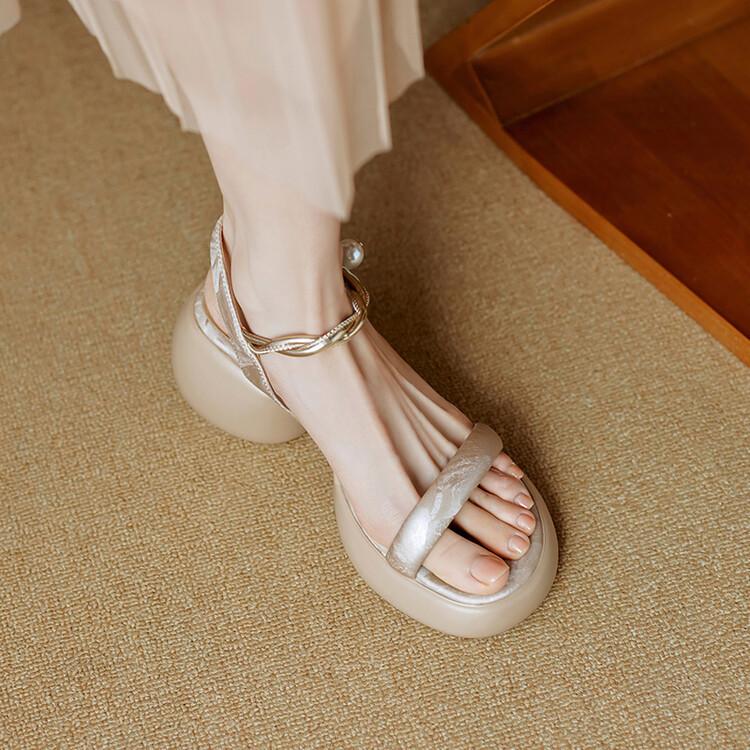 Summer Womens Minimalist Thicksoled Block Heel Sandals With Toeexposure For Casual Wear