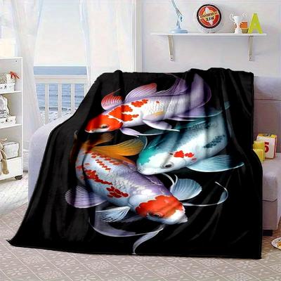 Koi Fish Artwork Blanket Flannel Blanket Throw Blanket Sofa Cover Blanket Soft Premium Blanket Picnic Blanket Tv Blanket Gifts
