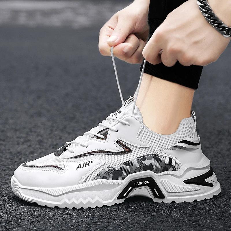 PARZIVAL Designerschuhe für Herren Lässige Klobige Sneaker Schnür-Trainer Mode Studenten-Sneaker Herren Vulkanisierte Tenis Masculino