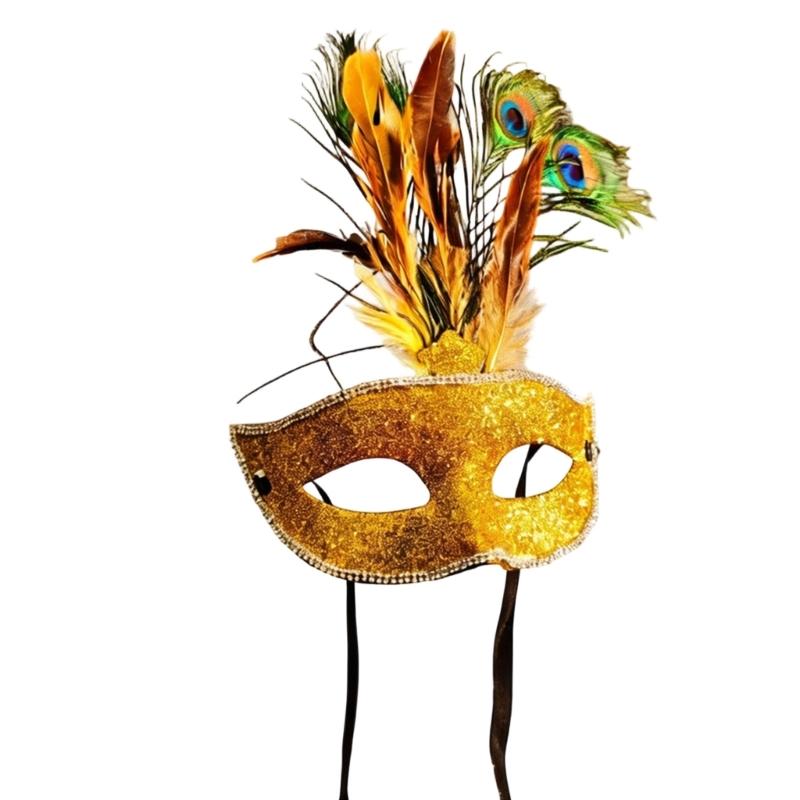 Masquerades Mask Venetians Halloween Costume Mask Mardi Gras Mask Cosplay Party Costume Props Dance Wedding Party Mask жёлтый
