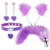 Anal Sex Toys Fox Tail Butt Plug Sexy Plush Cat Ear Headband With Bells Necklace Set Massage Sex Toys For Women Couples Cosplay