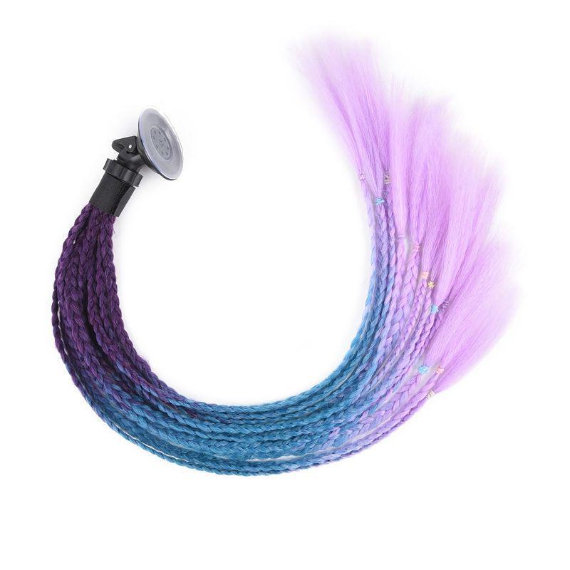 Motorcycle Helmet Dreadlock Braid Decor, 60cm Suction Cup for Delivery Riders