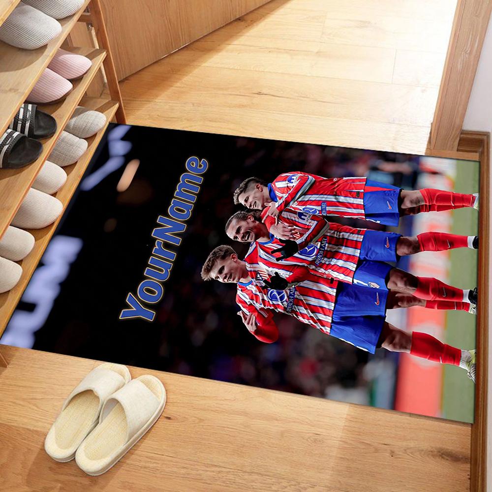 Atletico Madrid Personalized Name Carpet Perfect for Living Rooms Kitchen Outdoor Hallway Anti-slip Rug Office home decor Perfect Gift for Women/Men