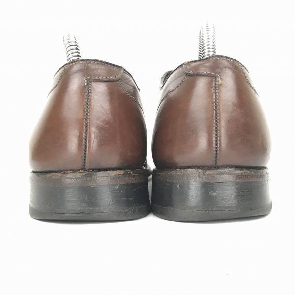 Vintage 80er-90er FOOT JOY Leder Lochmuster Kappe Zehenkappe Kleid Business Schuhe Größe 27.5 Braun(GEBRAUCHT)