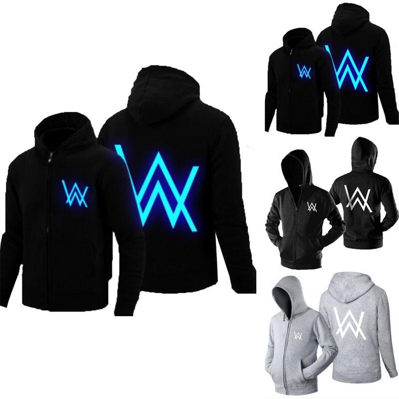 Dj Walker Alan Mens Women Luminous Hoodie Jacket Zipper Sweater Sportswear