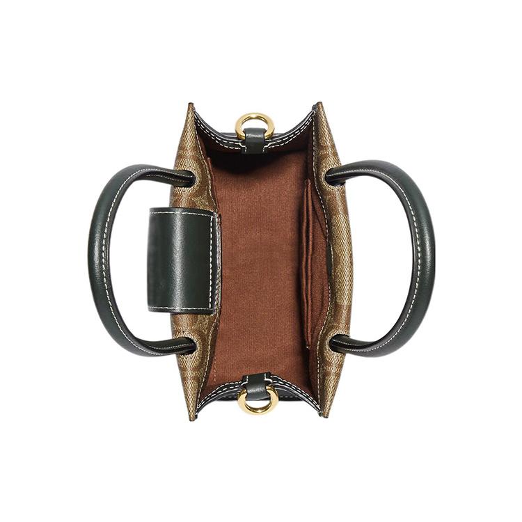 New COACH Cally Coated Canvas With Leather Handbag Shoulder Bag Crossbody Bag Mini Women's Khaki CF381-IMRQE