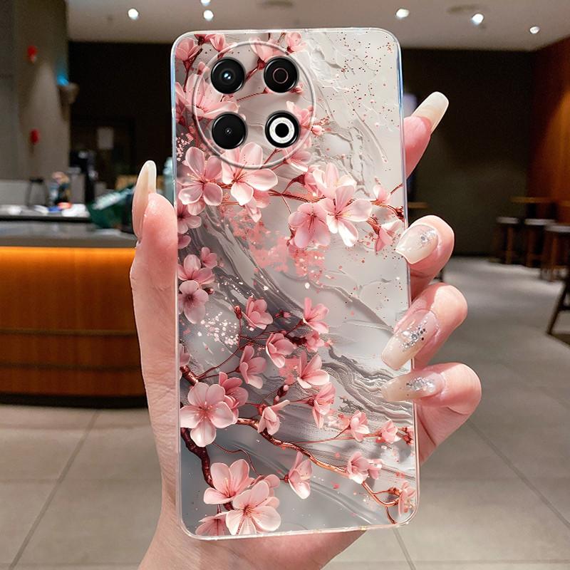 Jelly Case For Tecno Spark 30 Pro KL7 Fundas Flower Butterfly Bow Phone Case Spark 30pro 4G Soft Silicone Transparent TPU Cover