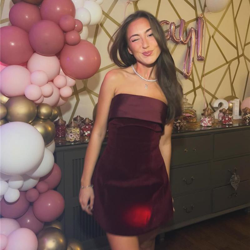 Strapless Backless Sexy Mini Dress Women Off Shoulder Sleeveless A-line Club Party Dresses Female Fashion Zipper One Piece Dress 2024