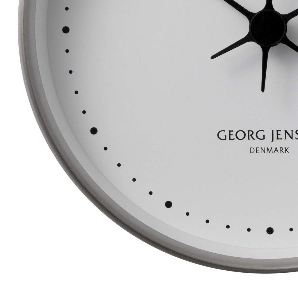 Georg Jensen Henning Koppel 22cm Silver Watch with White Dial, Approx. 22cm Diameter, 3587574