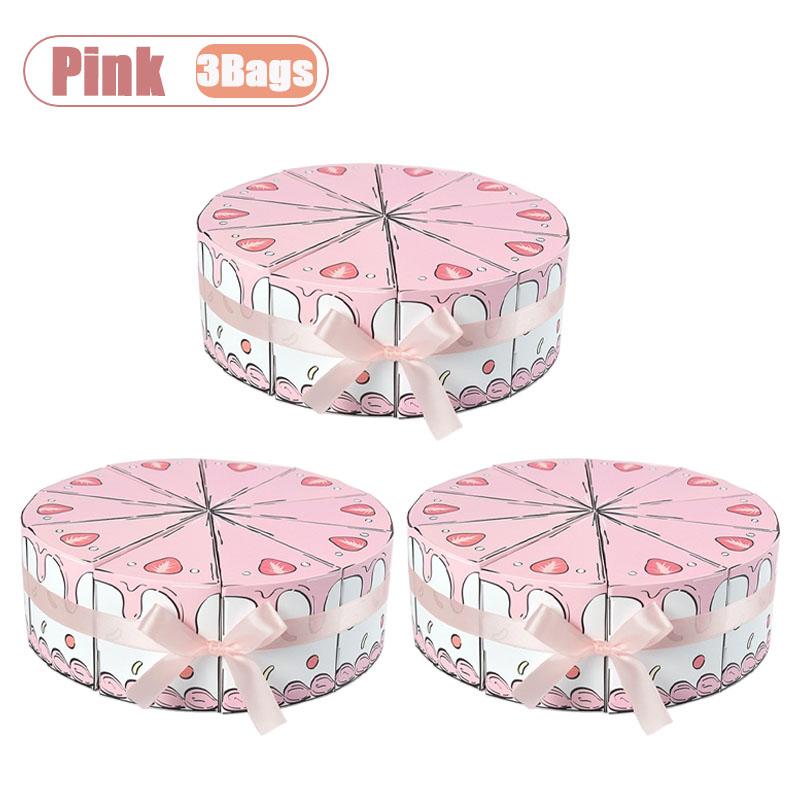 Xiaomi 1-20Bags Triangle Cake Shape Birthday Party Favor Box Creative Candy Holder Gift Box for Table Decoration Candy Buffet