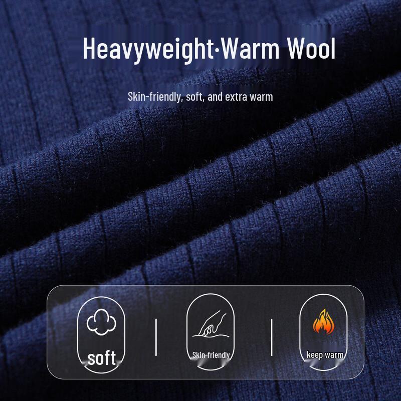 Hodo Men's Wool Blend Shirt Collar Faux Two-Piece Sweater