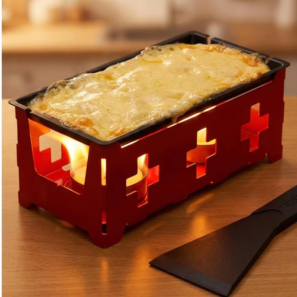 Wooden Handle Cheese Melter Pan Stainless Steel Cheese Fondue Set Mini Cheese Grill Picnic