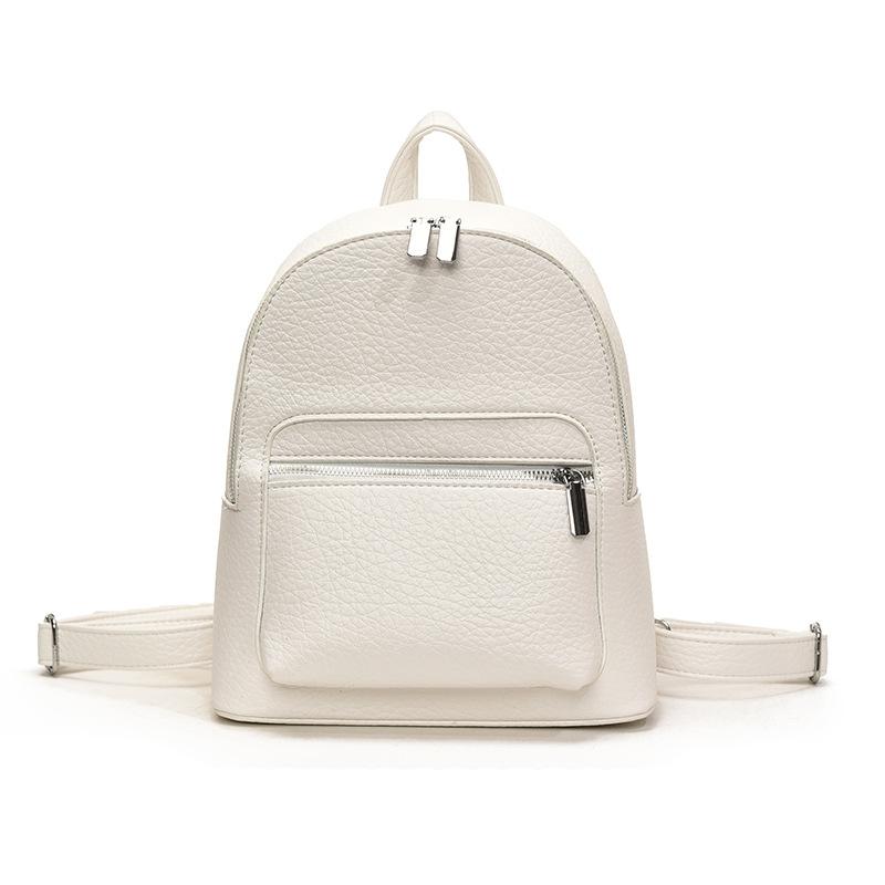 Retro Small Backpack for Class Commuting Backpack Fashionable and Versatile Solid Color Simple Women's Bag