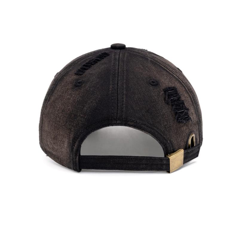 Vintage Czapka Baseballowa z Krótkim Daszkiem Męska Podarta Czapka w Jednolitym Kolorze Damski Kapelusz Przeciwsłoneczny na Outdoor