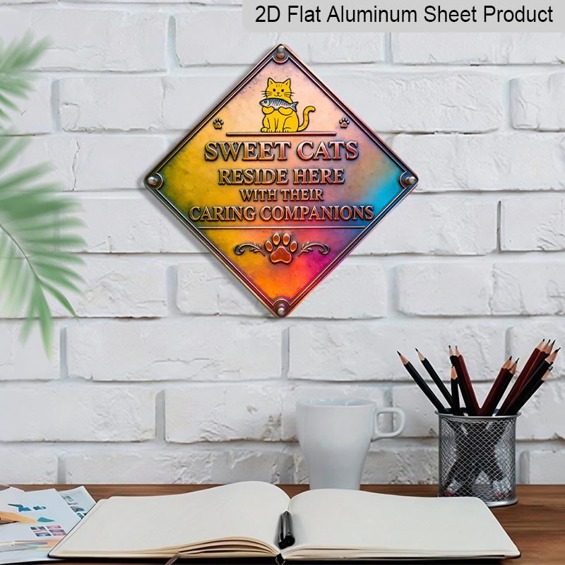 2D Flat - 1pc Design Featuring A Cat Companionship Theme, This Vintage Metal Sign, Makes A Perfect Home Decor Gift for Cat Lovers, Suitable for