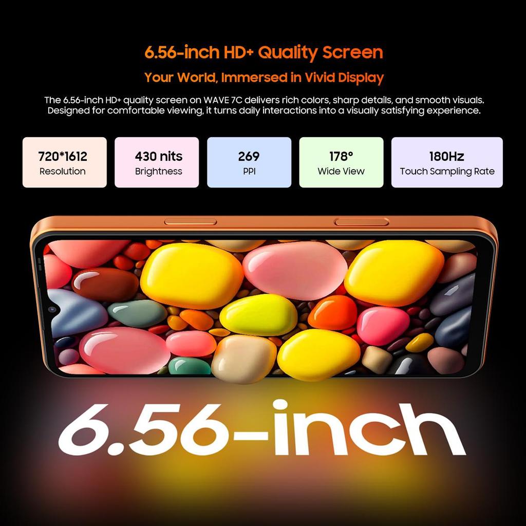Blackview WAVE 7C 4G AI Smartphone 16GB+128GB 6.56" Android 16 5000mAh Mobiele Telefoon