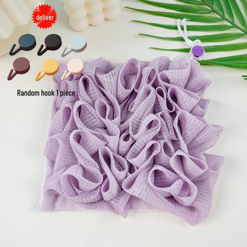 Korejská exfoliační koupelová houba a ručník s držákem na mýdlo - inspirováno celebritami, přenosné, design dva v jednom