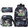 Peripheral Student Schoolbag Three-Piece Set, Youth Backpack, Shoulder Bag, Pencil Case