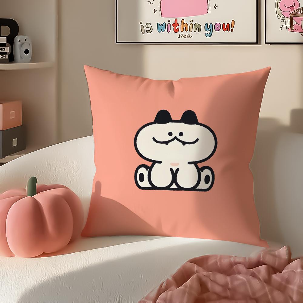 Cute IP Kawaii Versatile Art Portrait Cushion Cover Pillowcase Short Plush Invisible zipper Room Sofa Cushion Cover
