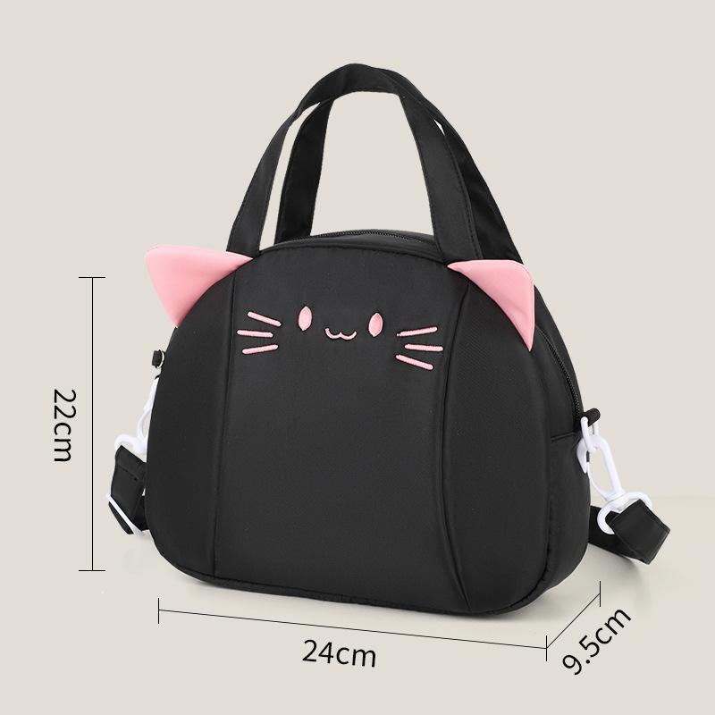 Cute Cat Shoulder Bag for Women, Large Capacity Cartoon Tote Handbag, Multi-functional Coin Purse and Portable Storage Pouch KTB